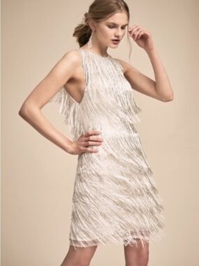 Mac Duggal Beaded Fringe Dress